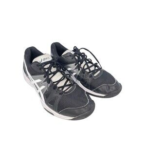 Asics Womens Gel Upcourt Size 9.5 Black White Volleyball Shoes B450Q Sneakers